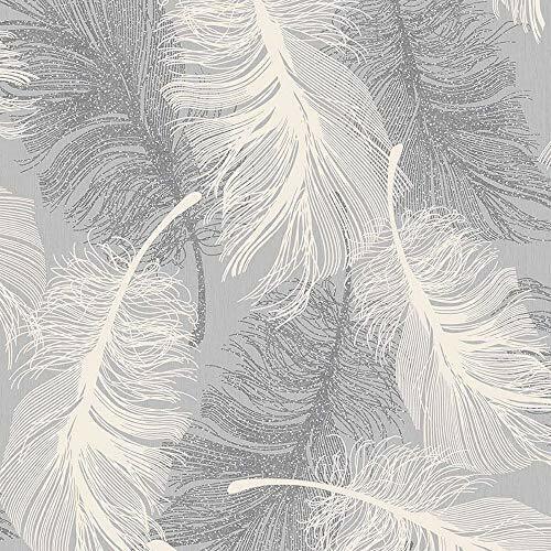 CWV Wallcoverings M0923 Carta da Parati, Grigio e Bianco, Full Roll (v7V)