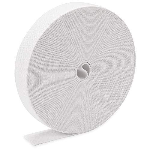 H&S Fettuccia Elastica Bianca - 10 m x 24 mm - Elastico per Cucito da (W6G)