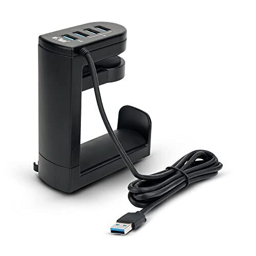 2in1 Headphone Stand Under Desk Headset Holder, Headphones Hook Hanger (m8K)