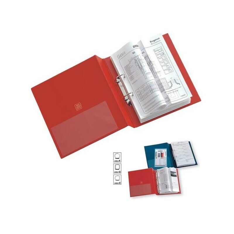 Raccoglitore ad Anelli STELVIO ROSSO 22x30 cm (A4) 2 anelli Q 65 mm SEI ROTA
