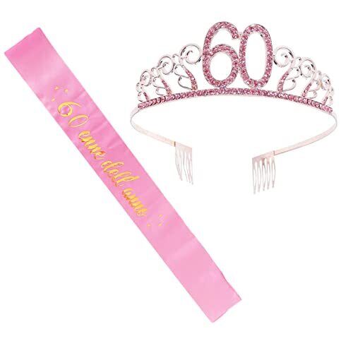 60 Compleanno Fascia in Italiano 60 Anni di Compleanno Donna Tiara Corona (b8l)
