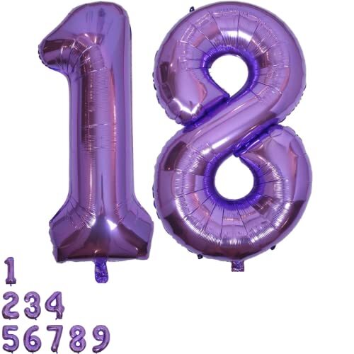 DIWULI Palloncini 18 Anni Compleanno Viola XXL - Palloncini Compleanno 18 (l2V)