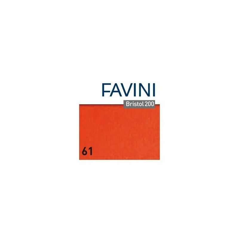 Conf. 10 Cartoncino Bristol Color 200 gr 100x70 cm SCARLATTO 61 FAVINI