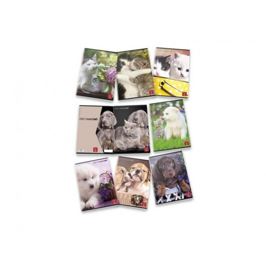 Quaderno 42 fogli PIGNA Dolci Cuccioli A4 a quadretti 5M assortiti 02320475M