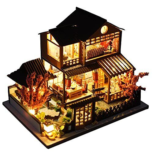 Casa delle bambole in legno in miniatura giapponese/mare/mercato (D0D)