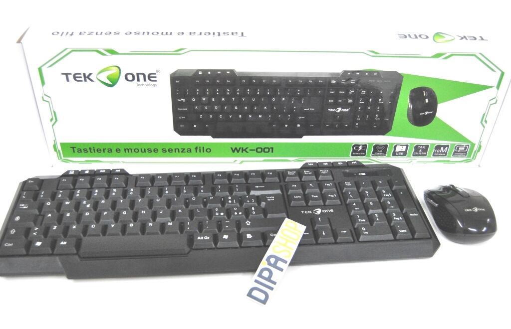 Tastiera + Mouse Wireless TeKone WK-001 Senza Fili Design Pc Desktop hsb