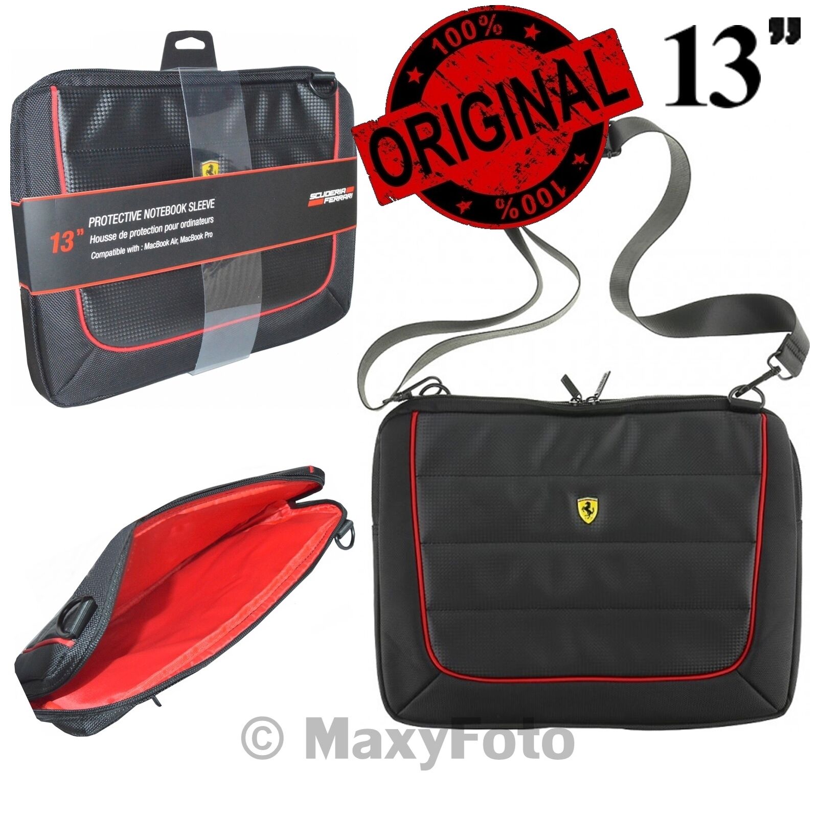 FERRARI BORSA NOTEBOOK MACBOOK 13" PER LAPTOP TABLET SONY ASUS ACER VAIO SAMSUNG