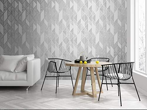 Superfresco Easy Carta da parati geometrica Silver Milan (K1V)