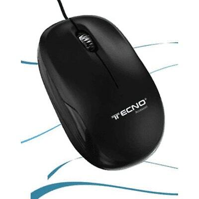 TECNO MOUSE OTTICO USB AMBIDESTRO 1200DPI CAVO 120CM NERO RETAIL TC-14 NERO PC