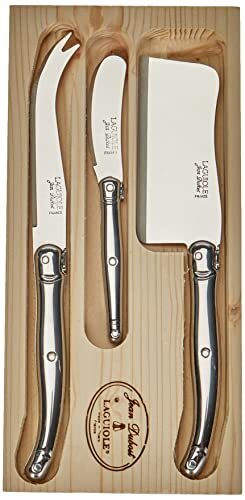 Laguiole Jean Dubost - Set di coltelli per formaggi in acciaio inox, 3 (C9x)