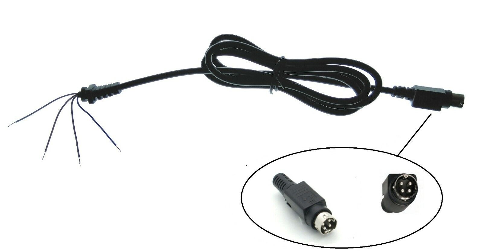 tk Cavo con spina mini din 4 pin power plug cable 4 fili a saldare 1,2m aliment