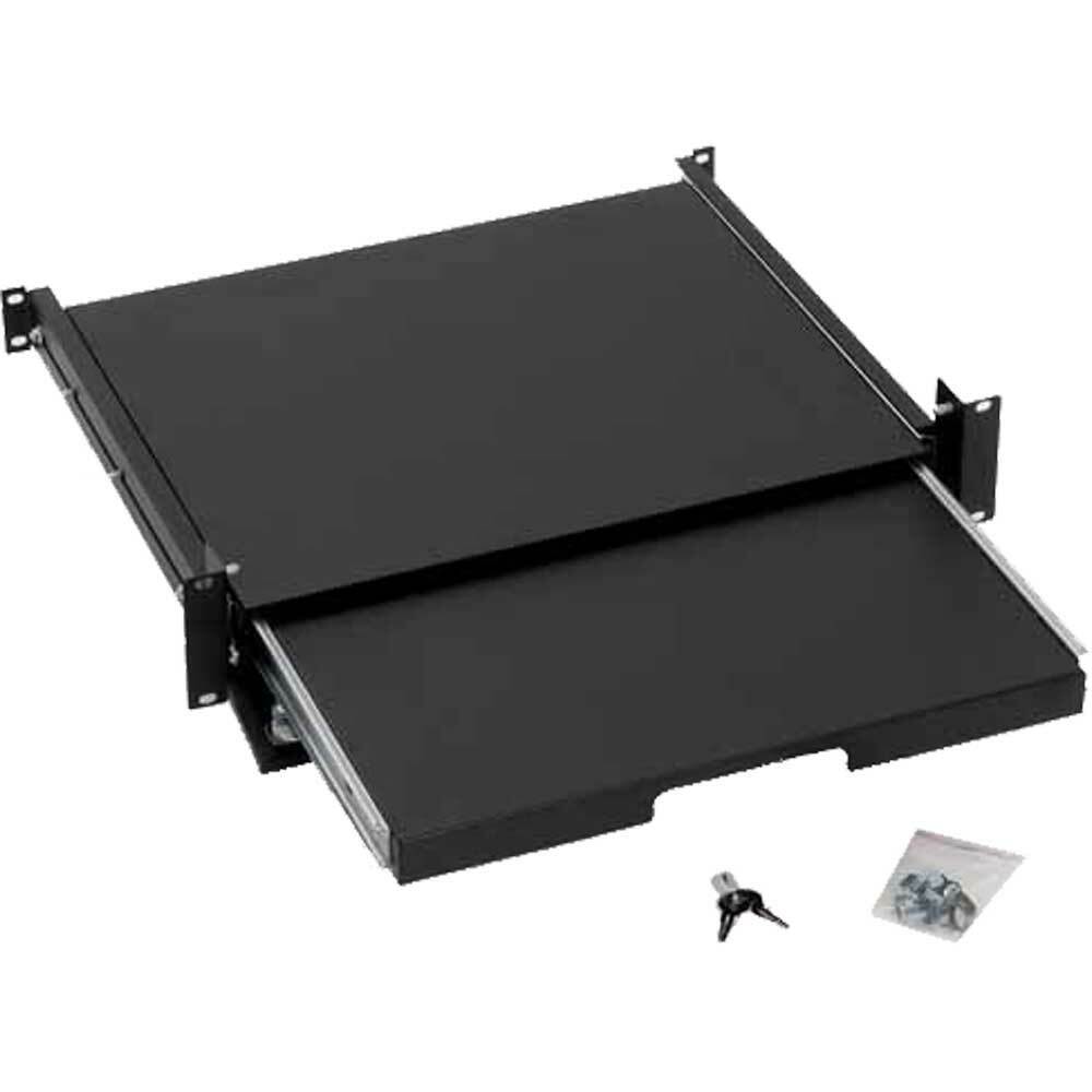 INL Ripiano scorrevole Rack 19" per mouse e tastiera, altezza 2U, chiusura a ch