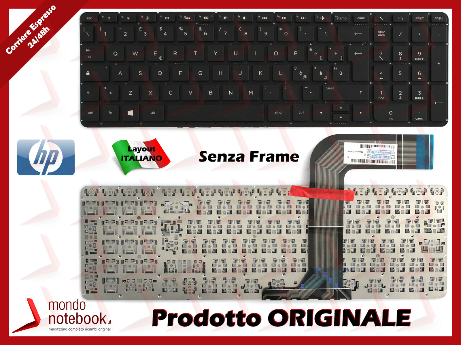 Tastiera ITA ORIGINALE per HP Pavilion HP 15-P 15-K 15-V 17-F Series