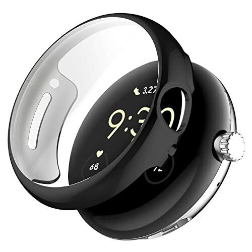 GIOPUEY Cover per Google Pixel Watch/Watch 2 2023, Soft TPU, Shock (b4R)