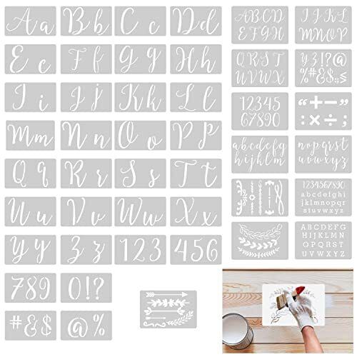 Stencil Lettere Parete da Pittura Stencil Numeri Alfabeto Grandi Piccole (f6t)