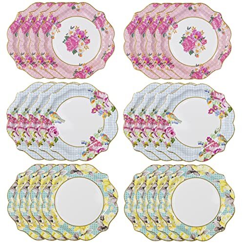 Talking Tables Piatti Carta Vintage (24 Pezzi) | Piatti Colorati per (q3q)
