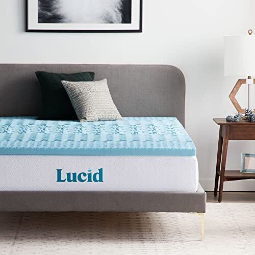 LUCID 2 Inch Zoned Gel Memory Foam Mattress Topper, Twin XL (q5o)