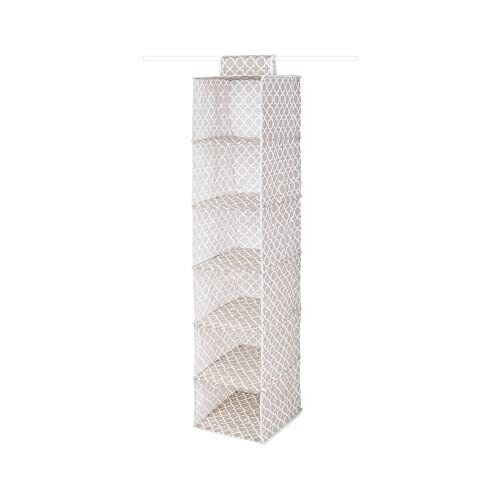COMPACTOR HOME Portascarpe, Microfibra, Taupe/White, 30 x 30 x 128 cm (d8y)