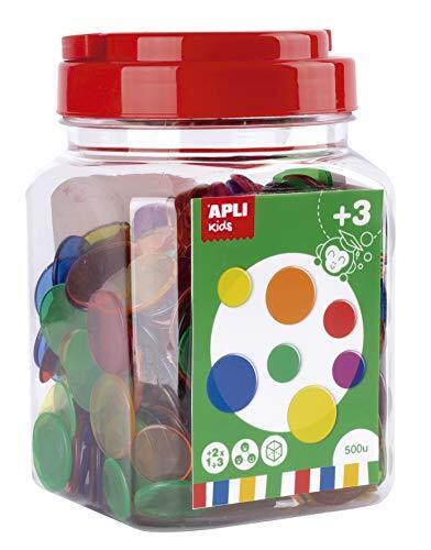 APLI Kids 17495 - Pezzi trasparenti per contare i colori 500 u. - (A9k)