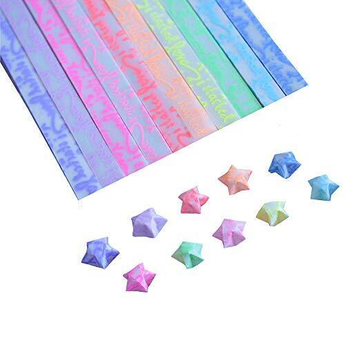 Stelle Origami,Origami Luminoso Stars Papers,Carta Origami Set,600 Fogli (N2Z)