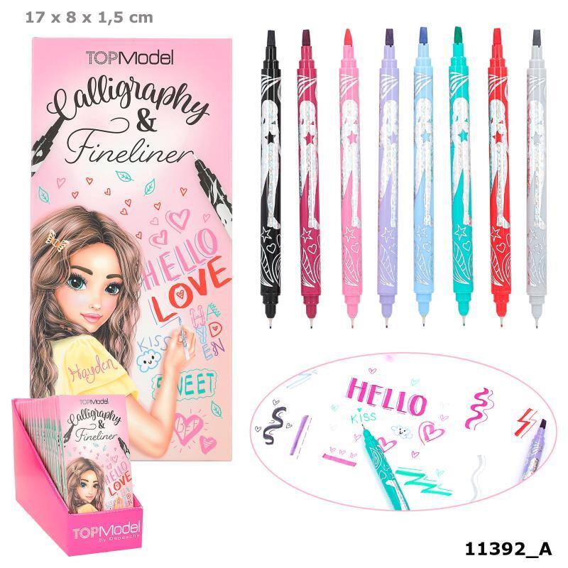 Top Model Set penne 8 colori Calligraphy & Fineliner