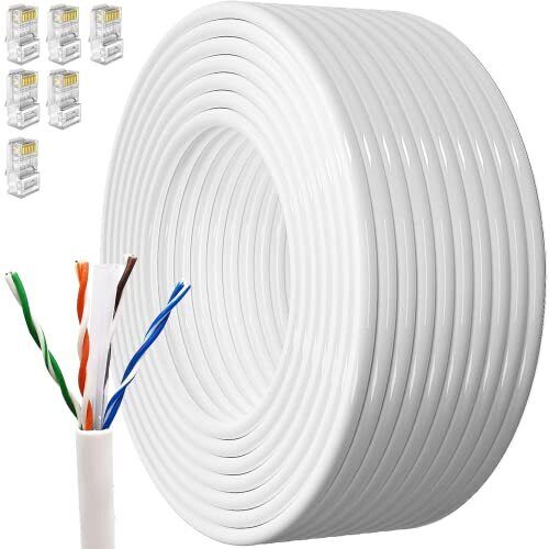 Cavo Ethernet 30 Metri, Cat 6 Bobina Cavo Lan per Esterno Non Schermata (n8L)