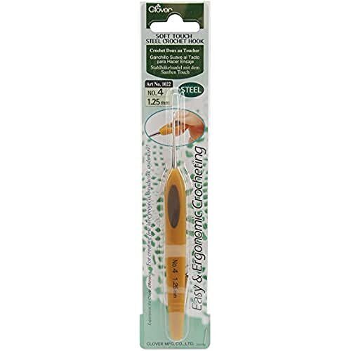 Clover Soft Touch Steel Crochet Hook No.4 1.25mm (d5k)
