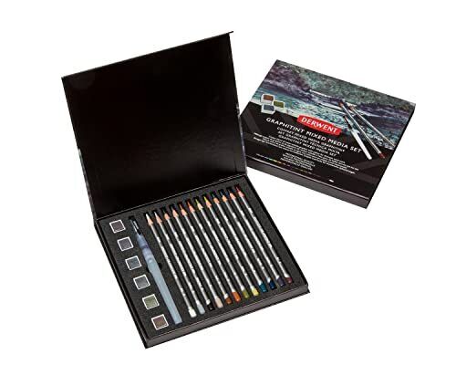 Derwent Graphitint Set da 19 Accessori in Confezione Regalo, 12 x Matite (u8i)