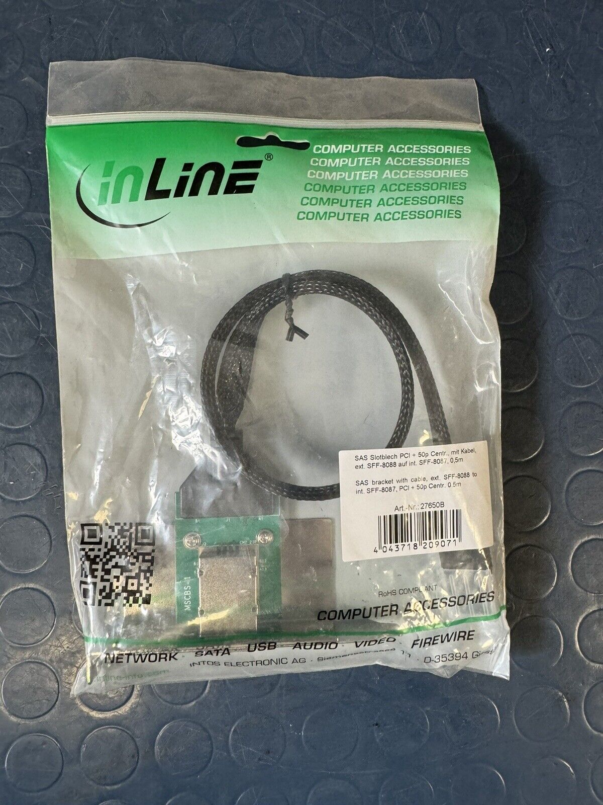INL InLine® Adattatore SAS su staffa PCI/Slot Centr. 50pin da 26-pin Mini SAS