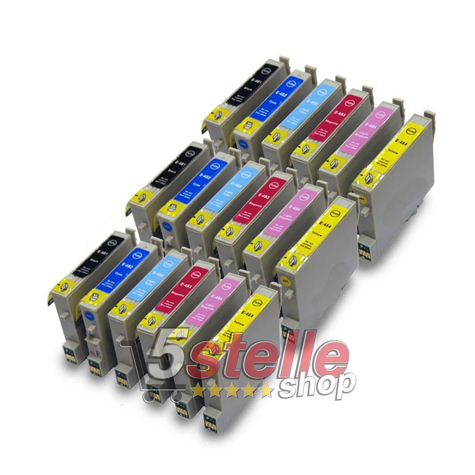 KIT 18 CARTUCCE PER EPSON STYLUS PHOTO RX500 RX600 RX620 RX640