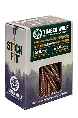 TIMBER WOLF TW50090 - Viti per legno, 5,0 x 90 mm, confezione da 100, (q9p)