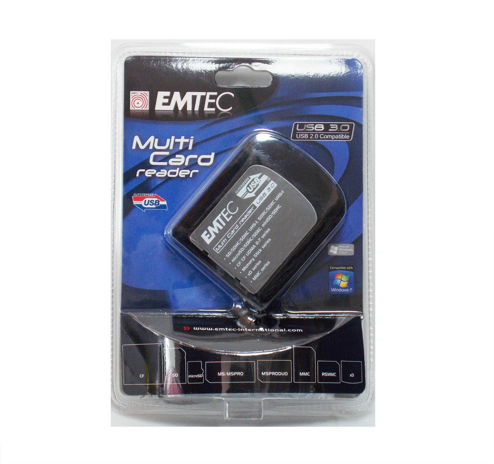 EMTEC EKLMFLUO3 MULTI CARD READER USB 3.0 LETTORE DI MEMORIE UNIVERSALE