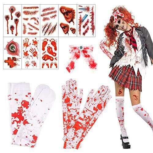 BOFUNX 8pcs Tatuaggi Temporanei Cicatrici Tatuaggi Temporanei Halloween (P7P)