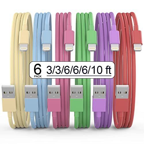 [Apple MFi Certified] Cavo di ricarica per iPhone, confezione da 6 (g2C)