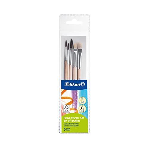 Pelikan 718163 - Pinsel Starterset (3 Haarpinsel, 2 Borstenpinsel) (u9z)