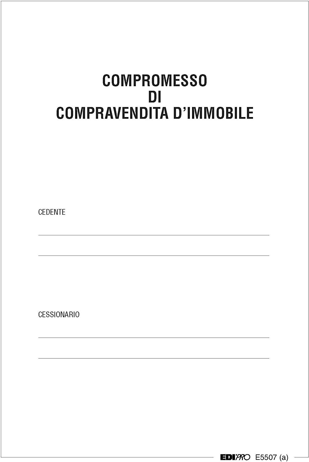 Edipro  E5507  Contratto Compravendita Appartamento F.To 29,7X20