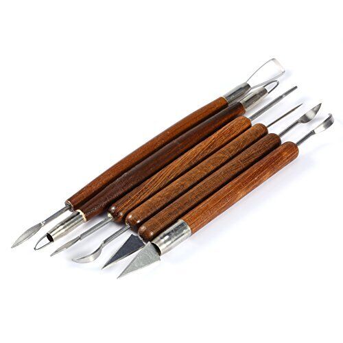 Telituny Clay Sculpting-6pcs Clay Sculpting Set Wax Carving Pottery Tools (T5W)