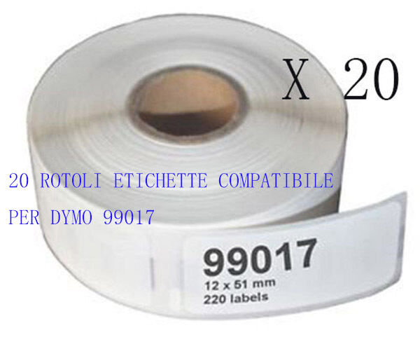 20 X Etichette compatibile per DYMO 99017 50mmX12mm LABELWRITER 310 320 330 Seri