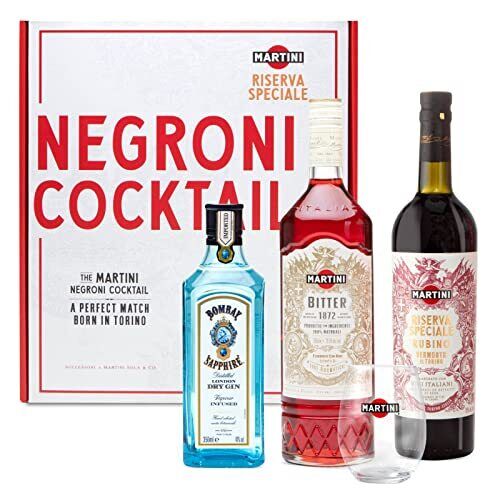 Martini Negroni Cocktail Kit Gift Set, Include Martini Riserva Speciale (E7z)