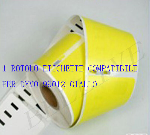 Etichette Adesivo per DYMO 99012 Giallo 89X36mm LABELWRITER 450 320 330 400 BL
