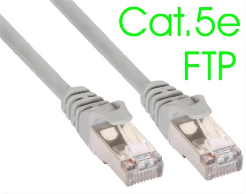 Cavo Rete Lan Ethernet RJ45 Cat.5e FTP Patch schermato - 2 Metri Grigio