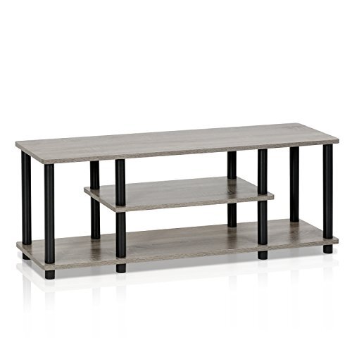 Furinno Supporti TV senza Attrezzi, Legno, French Oak Grey/Black, 47 (i5M)