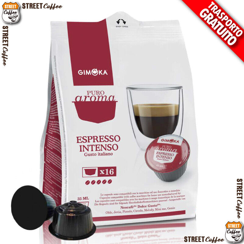 64 Cialde Capsule Caffe Gimoka Nescafè Compatible Dolce Gusto Intenso *