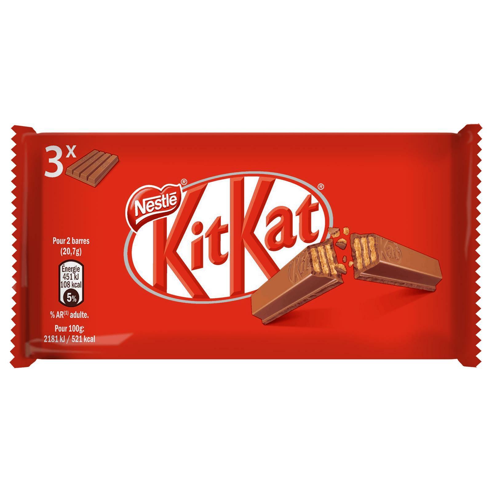 3 BARRETTE DI CIOCCOLATO AL LATTE KIT KAT 41 GR WAFER RICOPERTO NESTLE' TRIO