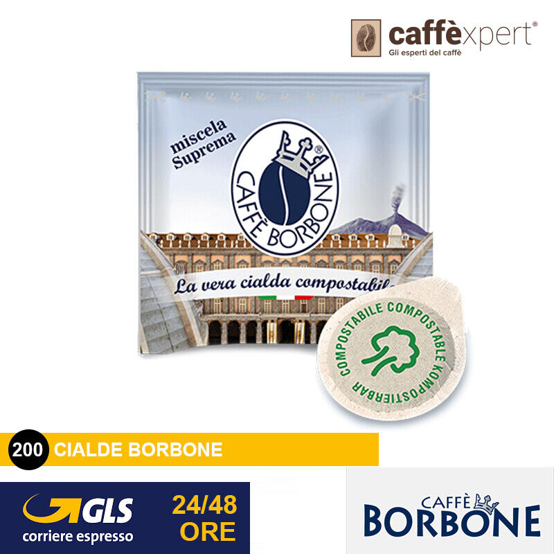 Cialde Caffe Borbone Suprema 200 Cialde carta 44mm Miscela Suprema Compostabili