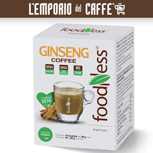 40 Bustine Monodose FOODNESS CAFFE' E GINSENG Preparato Solubile Senza Glutine