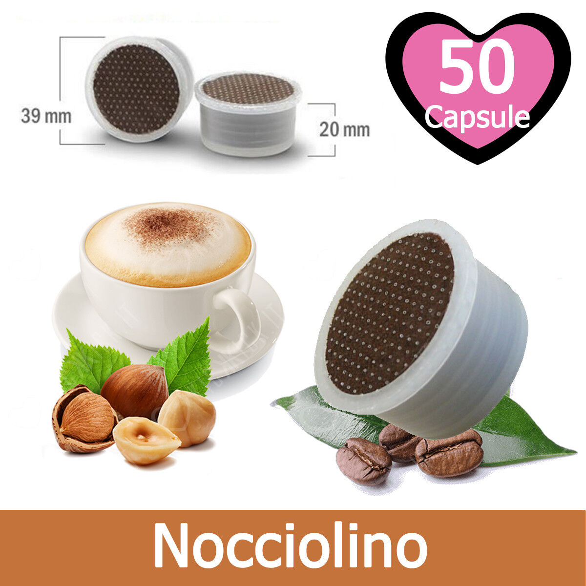 50 Capsule Caffè Kickkick Nocciolino Cialde Compatibili LAVAZZA ESPRESSO POINT