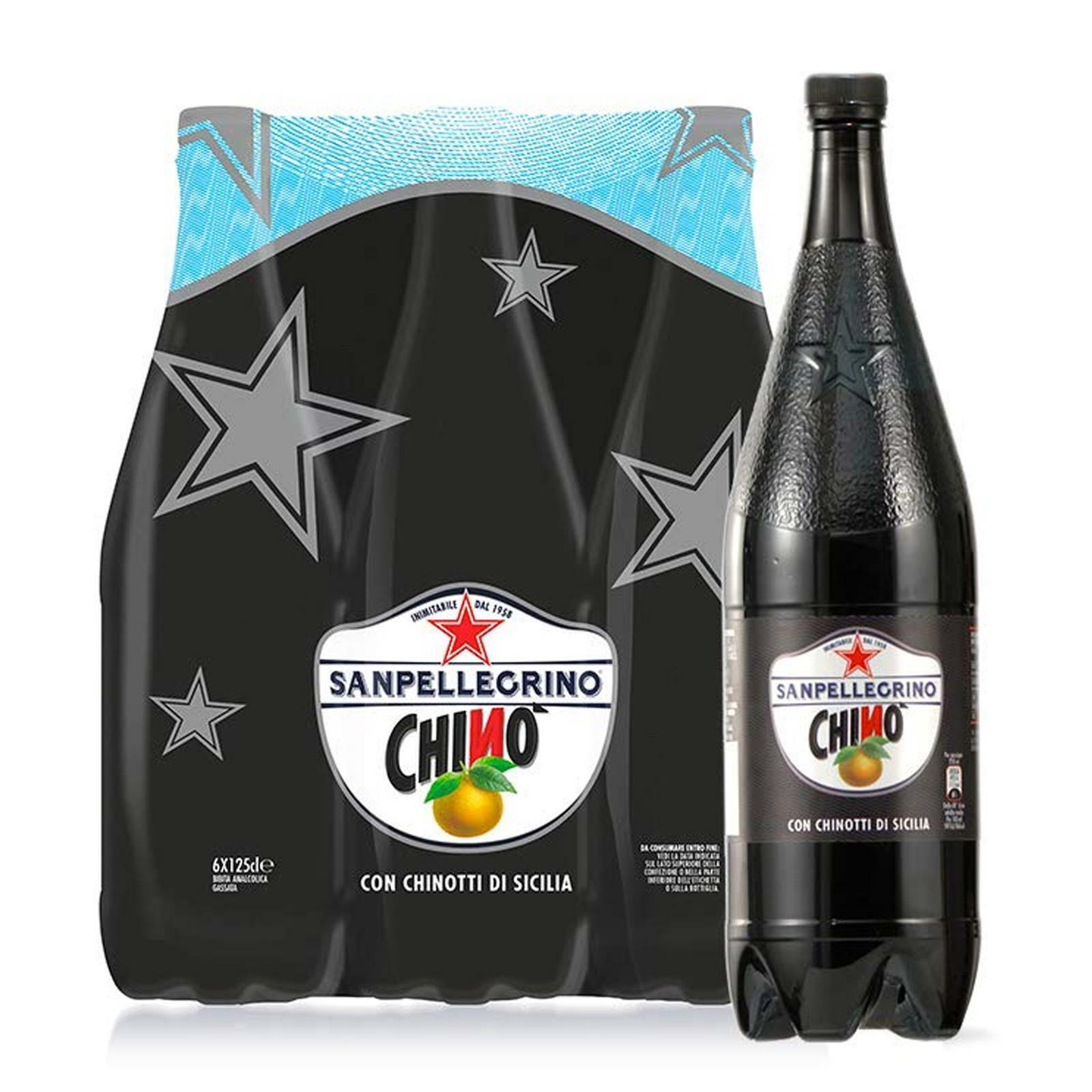 6 BOTTIGLIE CHINO' SANPELLEGRINO BIBITA FRIZZANTE CHINOTTO SICILIANO 1,25 LITRI