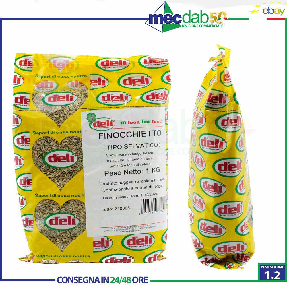 Semi Di Finocchietto Senza Conservanti Sacchetto 1 Kg Per Uso Professionale Delì