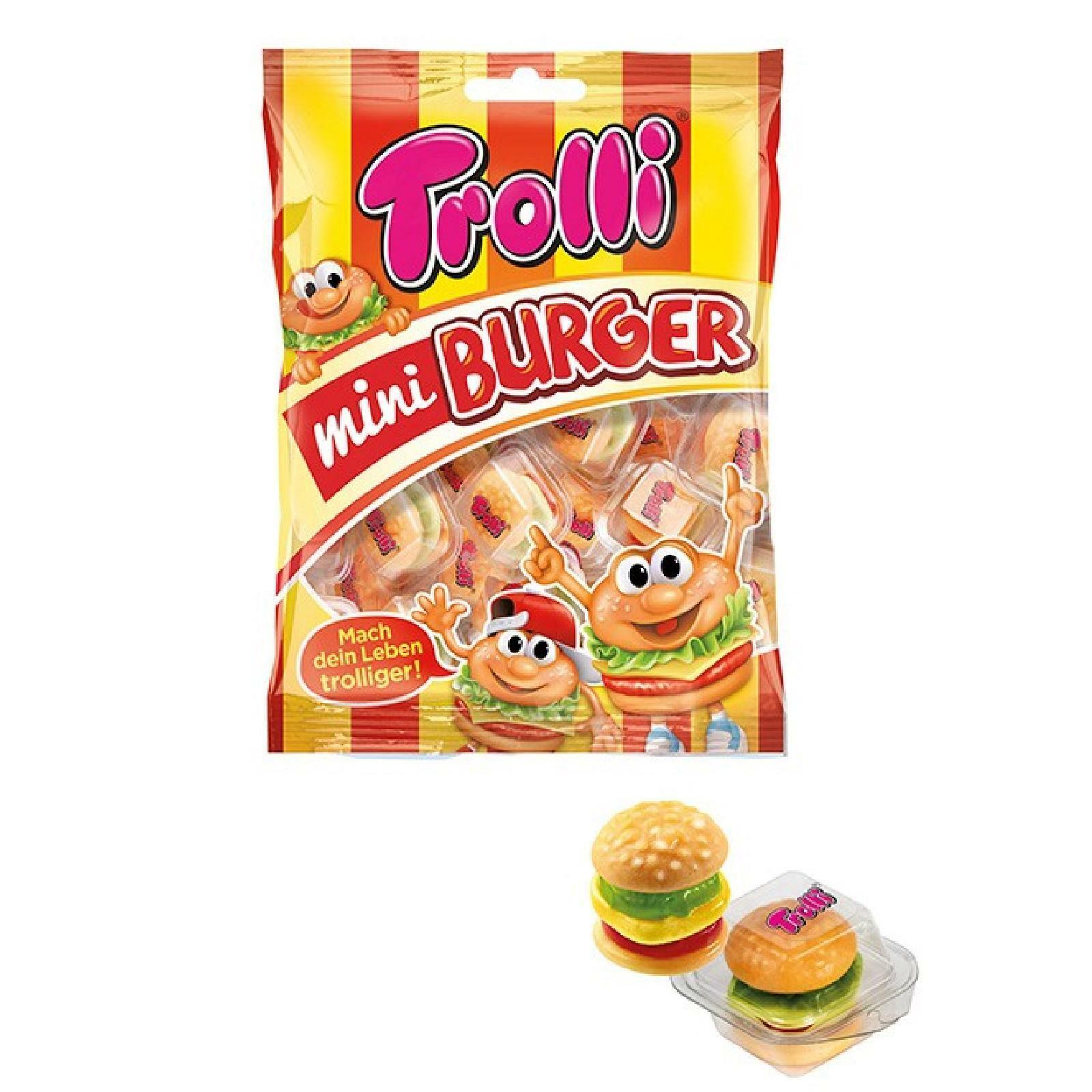 CARAMELLE GOMMOSE MINI BURGER GOMMOSI TROLLI BUSTA DA 100g CANDY